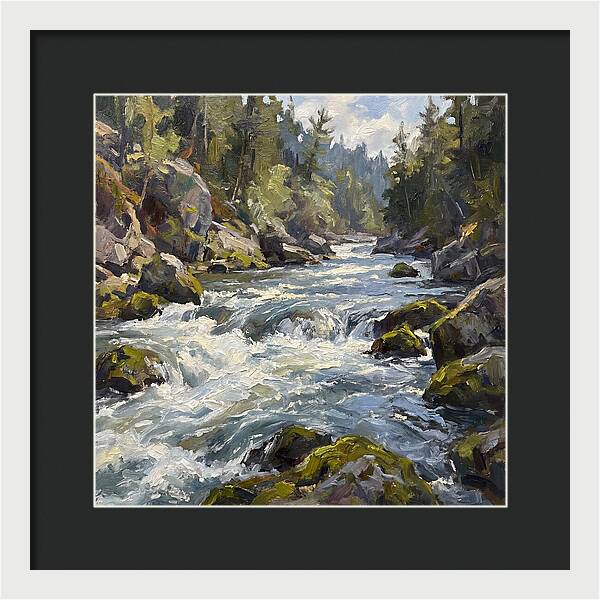Rapid Water Flowing Through Rocks