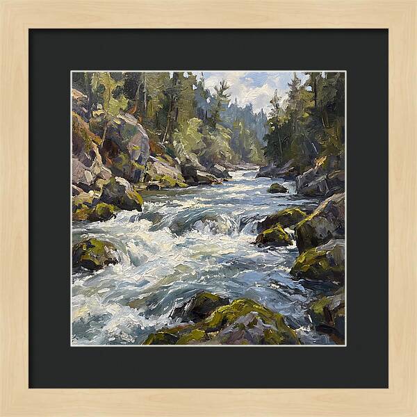 Rapid Water Flowing Through Rocks