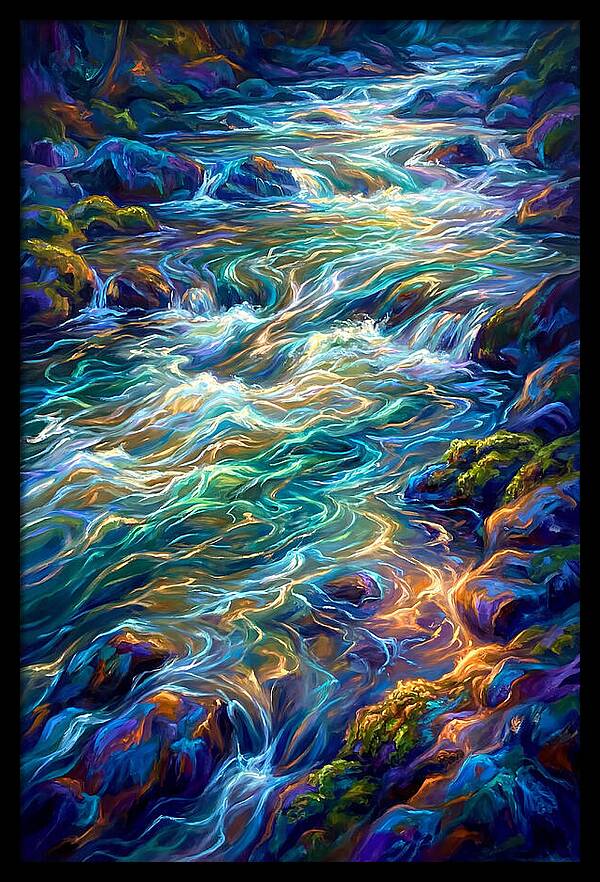 Rapids Flowing Through Rocks