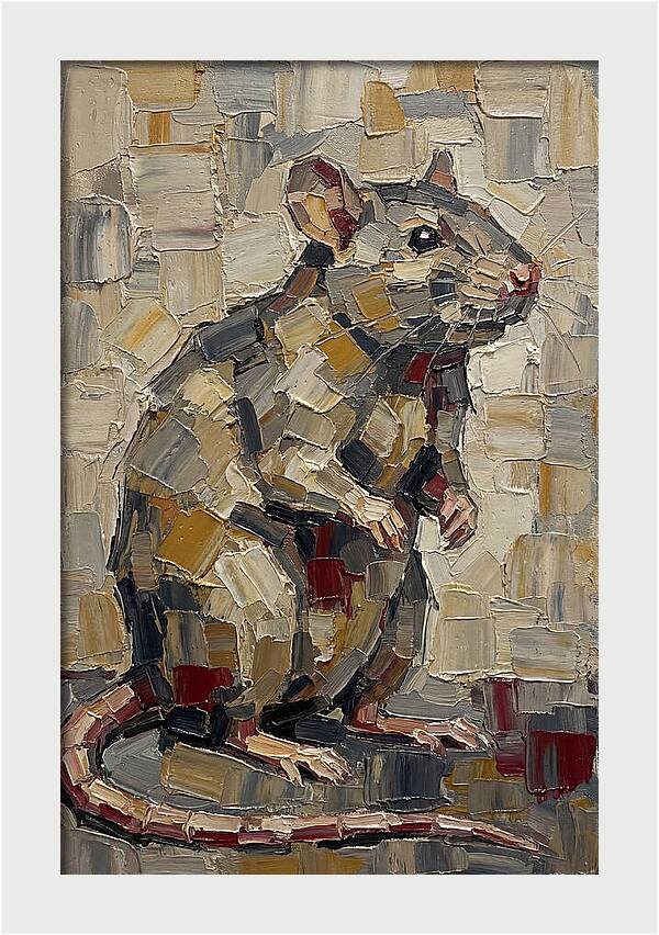 Rat In Palette Knife Style