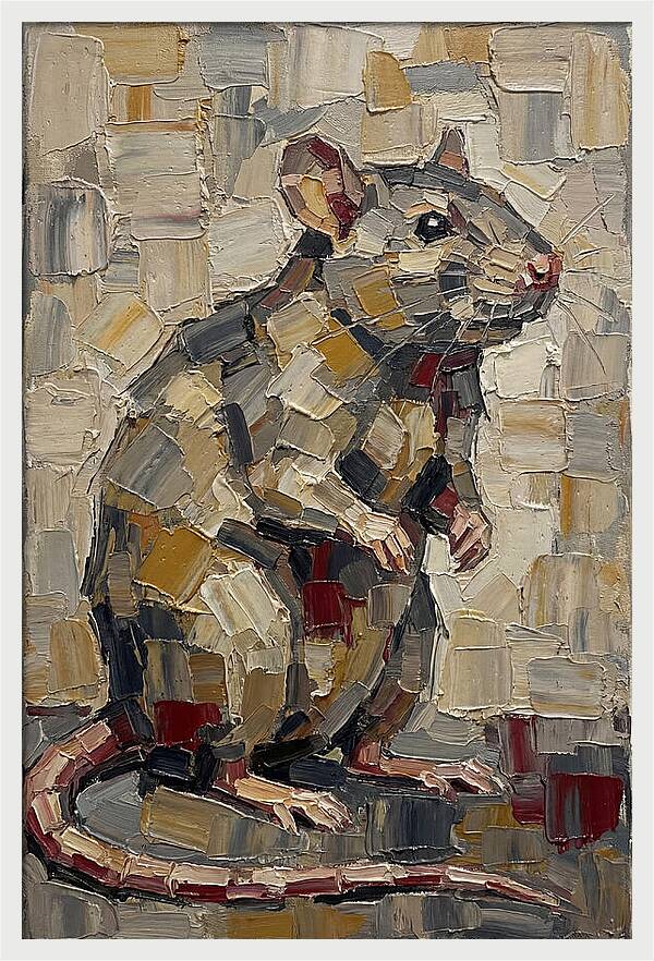Rat In Palette Knife Style