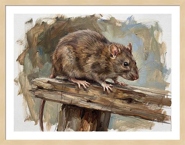 Rat On A Wooden Beam