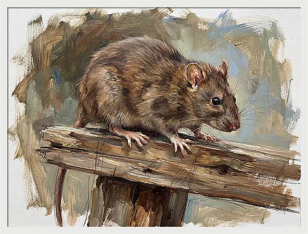 Rat On A Wooden Beam