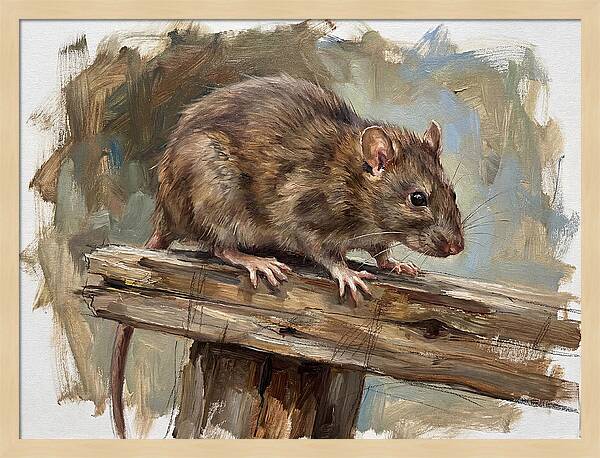 Rat On A Wooden Beam