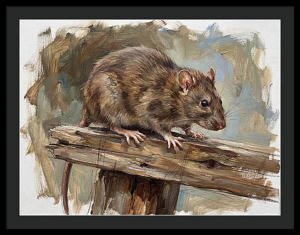 Rat On A Wooden Beam