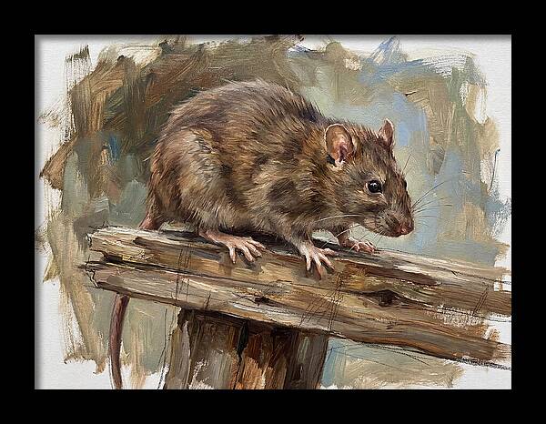 Rat On A Wooden Beam