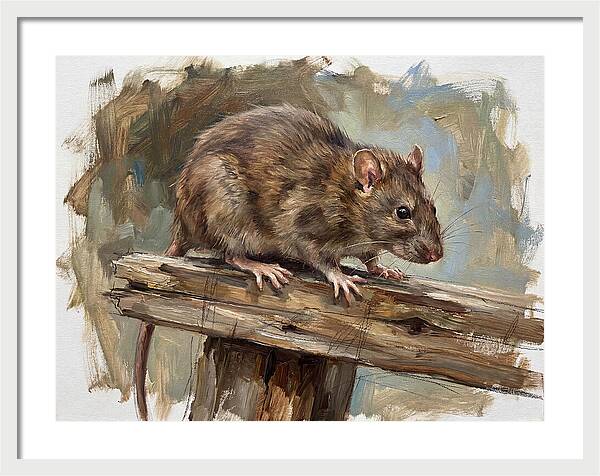 Rat On A Wooden Beam