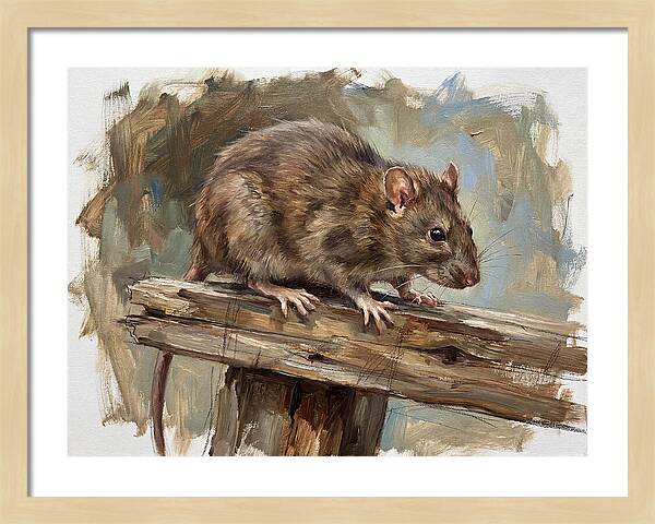 Rat On A Wooden Beam