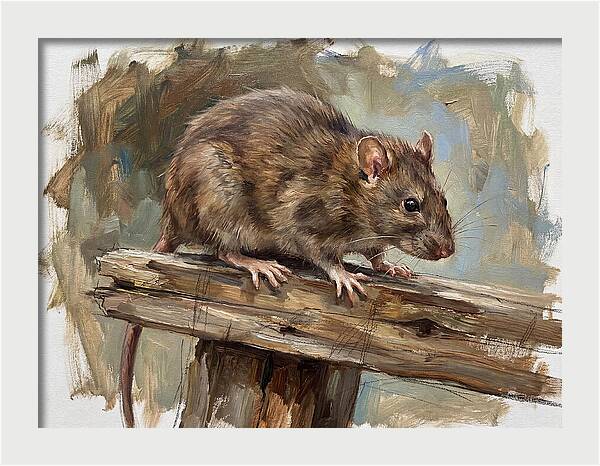 Rat On A Wooden Beam