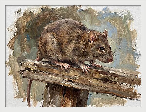 Rat On A Wooden Beam