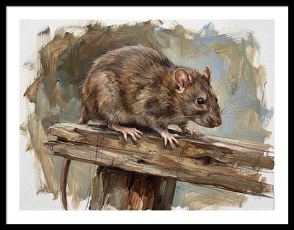 Rat On A Wooden Beam