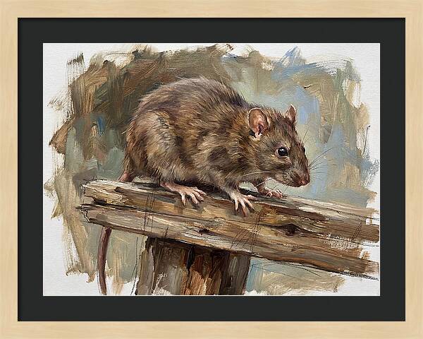 Rat On A Wooden Beam