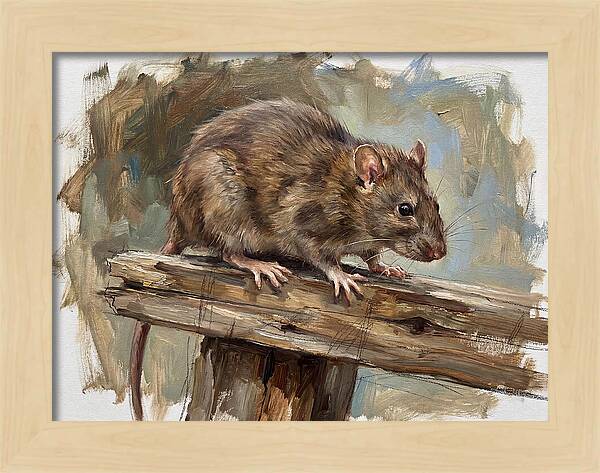 Rat On A Wooden Beam