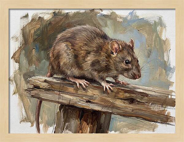 Rat On A Wooden Beam