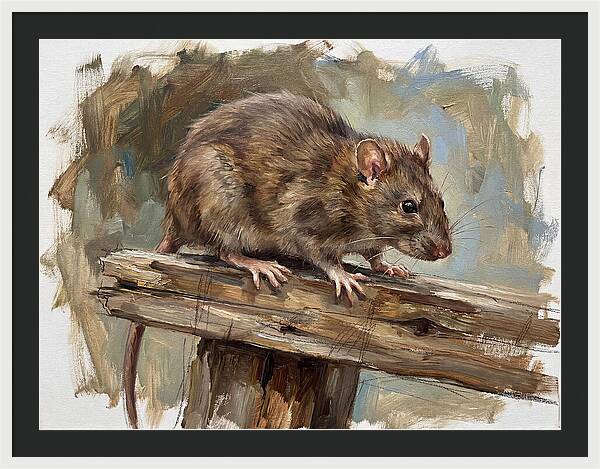 Rat On A Wooden Beam