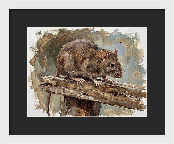 Rat On A Wooden Beam