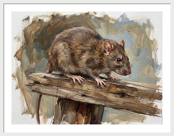 Rat On A Wooden Beam
