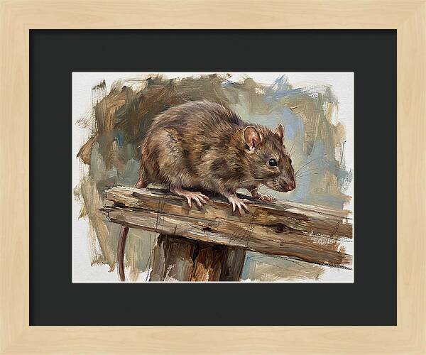 Rat On A Wooden Beam