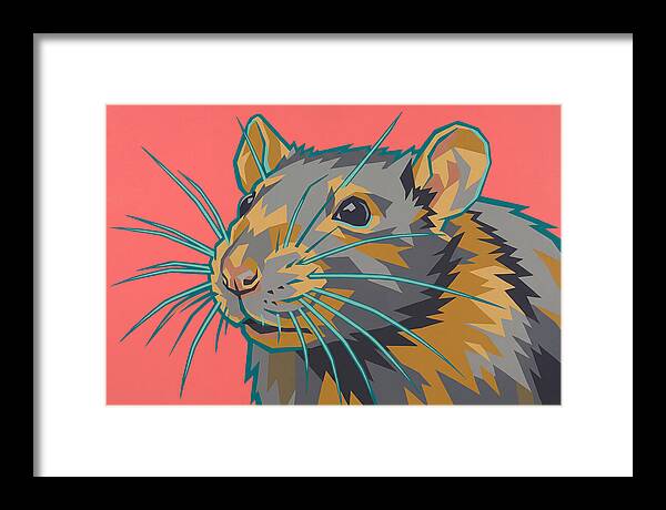 Rat Portrait In Bold Colors