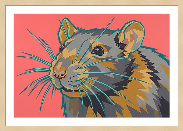 Rat Portrait In Bold Colors