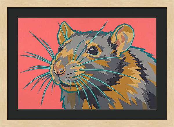 Rat Portrait In Bold Colors