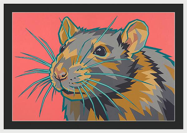 Rat Portrait In Bold Colors
