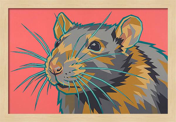 Rat Portrait In Bold Colors