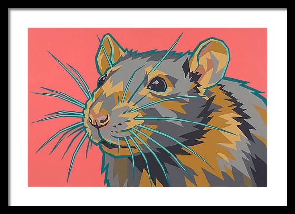 Rat Portrait In Bold Colors