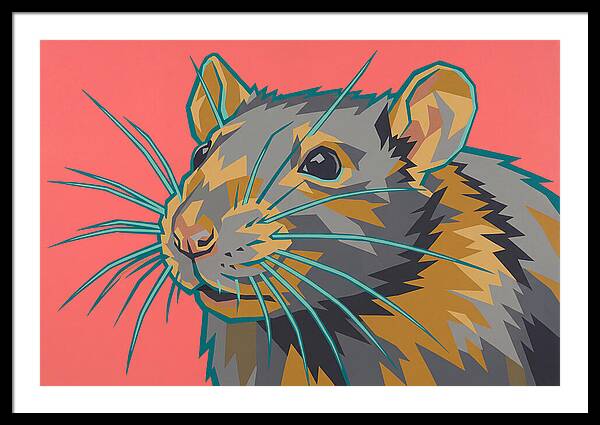 Rat Portrait In Bold Colors
