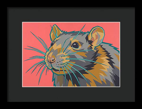 Rat Portrait In Bold Colors