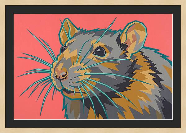 Rat Portrait In Bold Colors