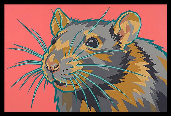Rat Portrait In Bold Colors