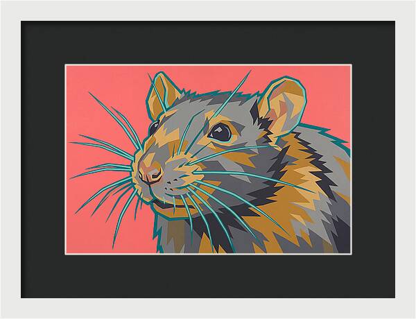 Rat Portrait In Bold Colors