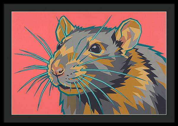 Rat Portrait In Bold Colors