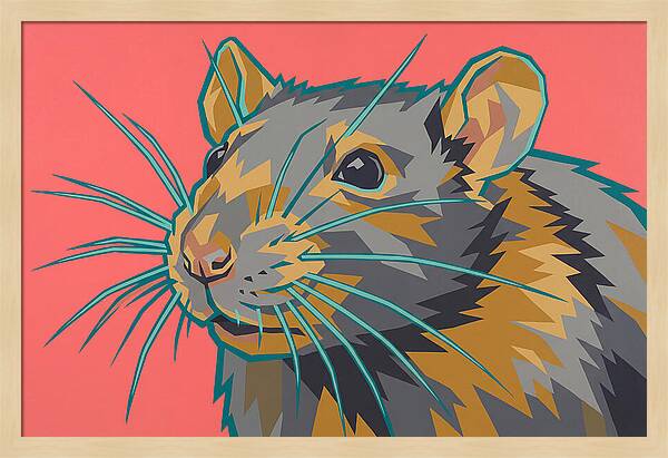 Rat Portrait In Bold Colors