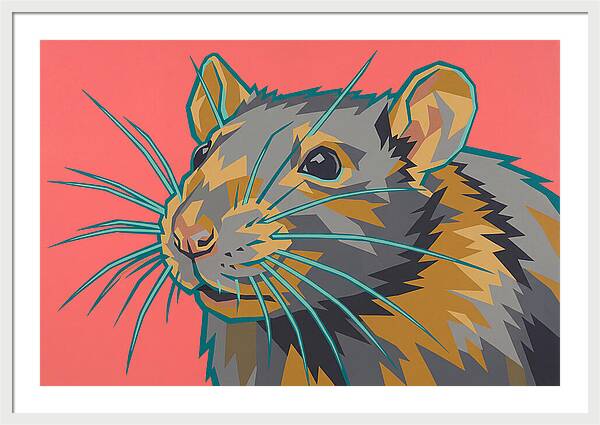 Rat Portrait In Bold Colors