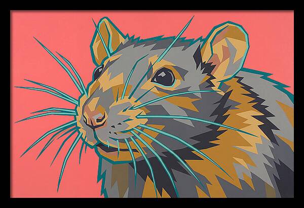 Rat Portrait In Bold Colors