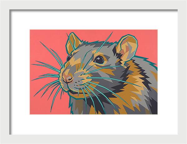 Rat Portrait In Bold Colors