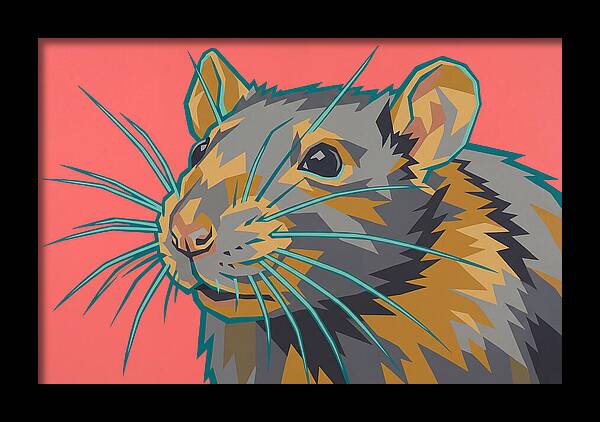 Rat Portrait In Bold Colors