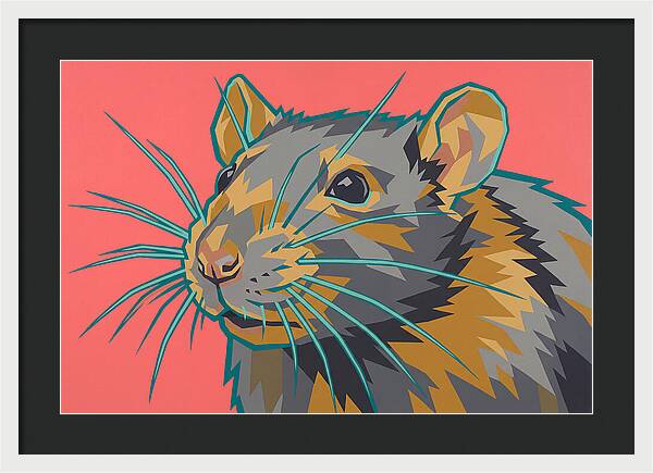 Rat Portrait In Bold Colors