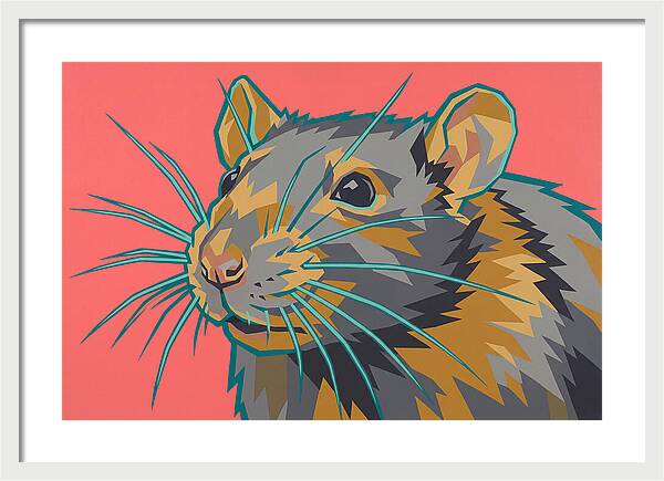 Rat Portrait In Bold Colors
