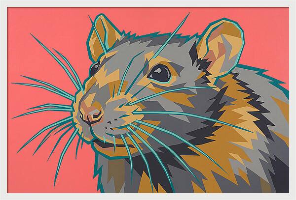 Rat Portrait In Bold Colors