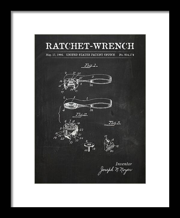 Ratchet Wrench Chalkboard Patent Us854174a