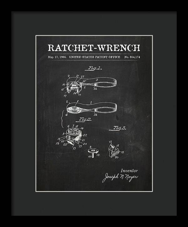 Ratchet Wrench Chalkboard Patent Us854174a