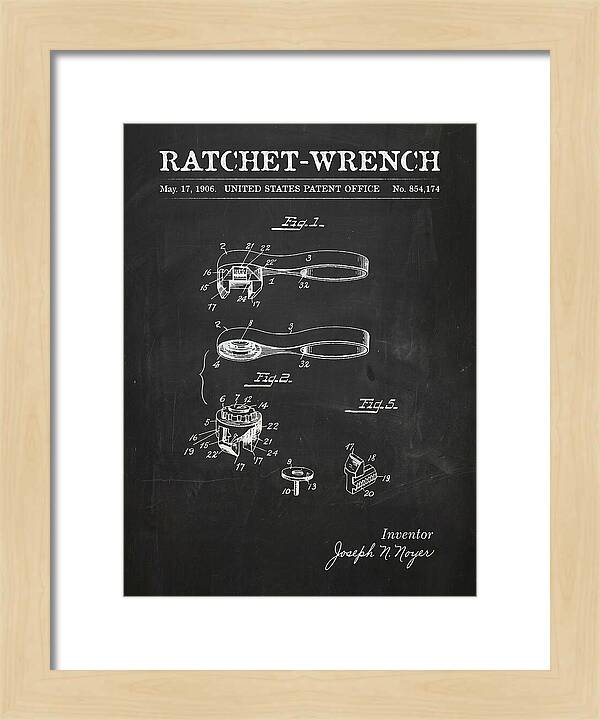 Ratchet Wrench Chalkboard Patent Us854174a