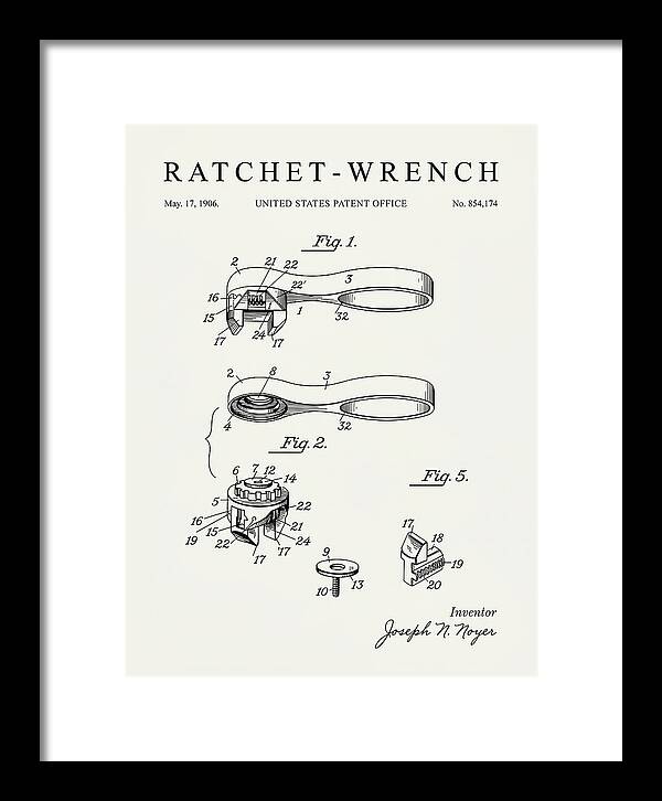 Ratchet Wrench Minimalist Patent Us854174a