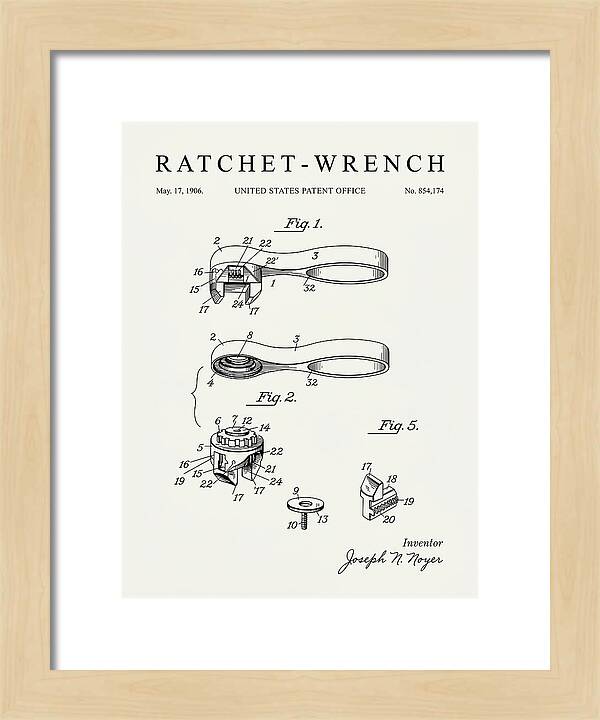 Ratchet Wrench Minimalist Patent Us854174a