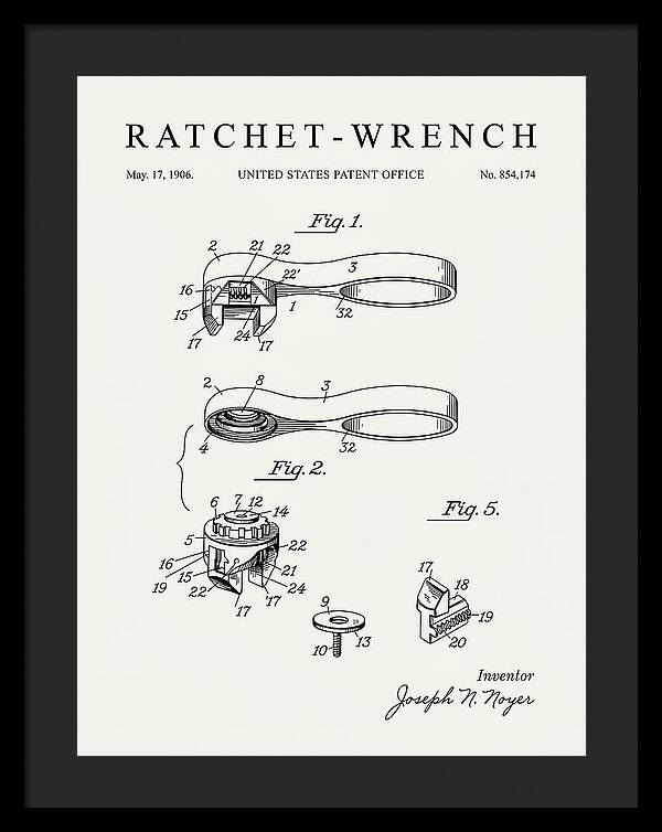 Ratchet Wrench Minimalist Patent Us854174a