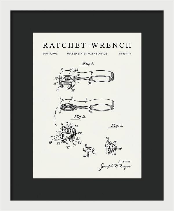 Ratchet Wrench Minimalist Patent Us854174a