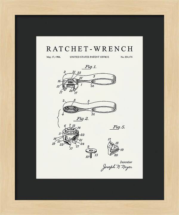 Ratchet Wrench Minimalist Patent Us854174a